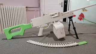 [V3.0 3D Print Belt Fed Shell Ejecting Toy Machine Gun] Newmade Small Size PKM Style MG Test