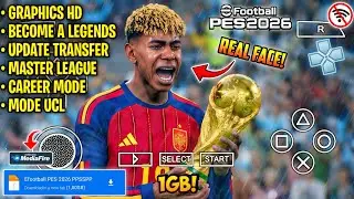 eFootball PES 2026 PPSSPP Android Offline Full Update UCL & League Kits 25/26 Season 4k Graphics