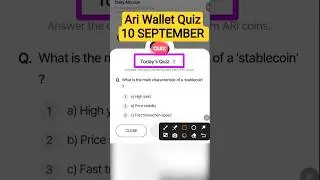 10 September Ari Wallet Quiz Answer 🔥Ari Wallet Quiz Today|✨Ari Wallet Today Quiz Answer 🔥Ari Wallet