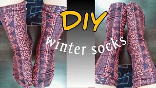 DIY winter socks| socks at home|make socks from old clothes|how to make socks |long socks