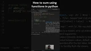 Addition using functions in python #shortvideo #shortsfeed #ytshorts #python
