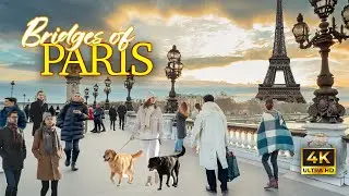 Sunny Afternoon Walk Along the Seine 🌞 |  Crossing Paris&rsquo;s Most Beautiful Bridges | (4K)