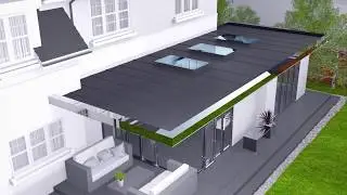 The Ofset Blade Contemporary Frameless Flat Roof Window/Rooflight/Skylight