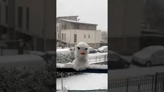 The weirdest snowman 😂 #snowing #snowfall #france #love