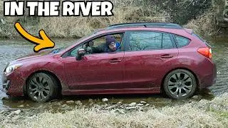 My buddies Subaru Goes Swimming In The River