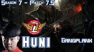 SKT T1 Huni GANGPLANK vs JAYCE Top - Patch 7.5 KOREA Ranked