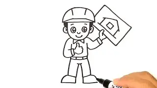 How to DRAW an ENGINEER Easy Step by Step for Beginner