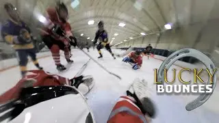 Lucky Bounces /Red vs. Purple/ Beer League Hockey. Goalie POV & Mic'd Up.