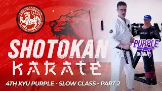 Shotokan Karate - 4th Kyu - Purple Belt - Slow Class (Part 2)