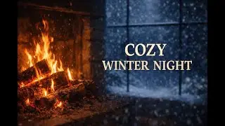Relaxing Winter Snowfall ❄️ Cozy Cabin Fireplace & Soft Jazz Ambience | Unwind & Relax