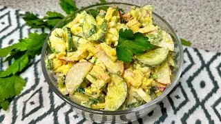 Феноменальный салат! Все будут просить этот простой и очень вкусный рецепт! Салат из яиц и тунца!