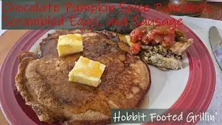 Chocolate Chip Pumpkin Spice Pancakes on the Blackstone | Scrambled Eggs & Sausage Breakfast!