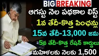 ఆగస్టు నెల పథకాల లిస్ట్|ap upcoming August month schemes/new pension distribution|new ration card||