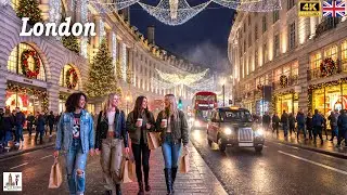 London's Vibrant Streets Night Walk 2026 | Holiday Season Night and Bustling City Atmosphere [4K]