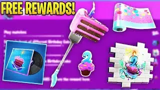 *NEW* All Fortnite Birthday *FREE REWARDS* And CHALLENGES.! (Birthday Rewards)
