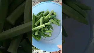 finished cleaning okra fresh fruits, ready for nice but simple cooking #relaxing #freshveggies