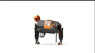 3D advertising spot. Ploter CNC transformation into robot.