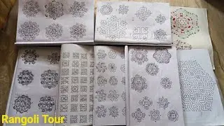 Rangoli Tour!! My rangoli book collections. 10000+ kolam designs. Dot kolam designs for beginners.