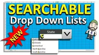 NEW - Excel Searchable Drop Down Lists