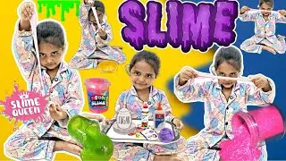 DIY Fluffy Slime💥Darshika Making Fluffy Smile at Home 🏠||@Darshikaandmamma 