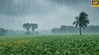 Overcoming Insomnia with Heavy Rain & Thunder Pounding on Fragile Tin Roof in Gloomy Forest at Night