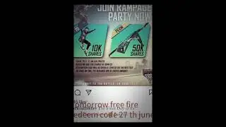 Tomorrow free fire redeem code 27 June 2021