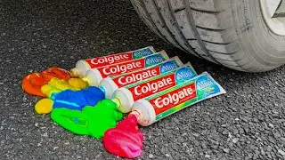 👉 Experiment Jelly Toothpaste vs Car 💦 Crushing Crunchy & Soft Things with Car ASMR! HP Crunchy