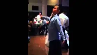 Evan and Dakota getting down at Donna's wedding