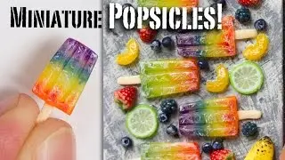 Miniature Rainbow Popsicles and Fruit with Polymer Clay // Dollhouse Miniature Food Tutorial