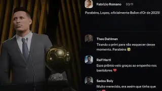 PREMIA&Ccedil;&Atilde;O BOLA DE OURO 2025 MESSI, HAALAND, LEWANDOWSKI E LOPEZ 