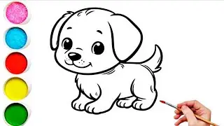 Cute Dog Drawing, Painting & Coloring For Kids and Toddlers_ Kids Art