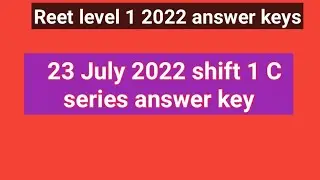 reet level 1 23 July C series paper answer keys  C series all subjects