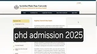 Savitribai Phule Pune University PhD Admission 2025 |Eligibility, Dates & Process SPPU PhD Admission