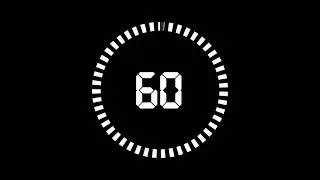 countdown one minute animation from 60 to 0 seconds