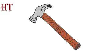 How to draw a Hammer easy Step by Step