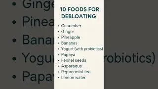 10 Foods For debloating ✨️&hearts;️ #shorts #bloating #guthealth #guts #health