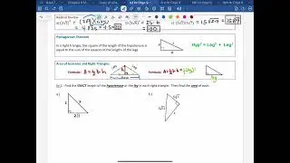 9.1 Apply the Pythagorean Theorem Part 1