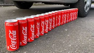 COCA COLA CANS BALLOON VS CAR, Coca Cola Zero, PowerAde, Fanta, Sprite, Fruko and Mentos Und