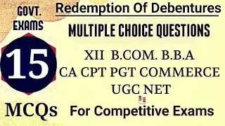MCQs On Redemption Of Debentures | MCQ On Debentures | MCQ ON REDEMPTION OF DEBENTURES | MCQ | 15