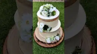 Semi-naked rustic theme - Wedding reception cake