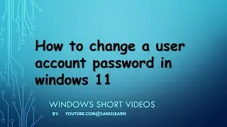 How to change a user account password in windows 11