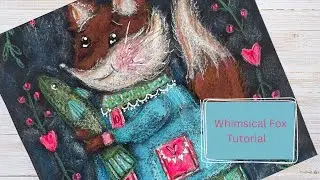 Whimsical Woodland Fox Painting| Acrylic + Colored Pencil Details