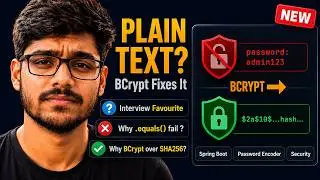 Password Encoder Spring Boot | Plain Passwords to BCrypt Hashing | Interview Cracker | One shot