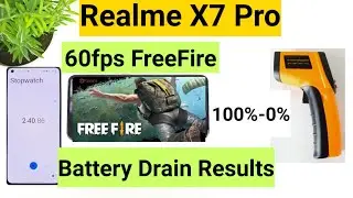Realme x7 pro freefire battery drain 100%-0% & heating test results