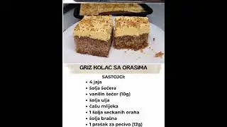 Griz kolač sa orasima💥Mjera na ča&scaron;e❗️Brza priprema&hellip;