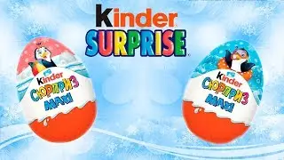 НОВОГОДНИЕ Kinder MAXI 2019 Веселые пингвины ОБЗОР НОВОГОДНИХ КИНДЕР СЮРПРИЗОВ