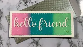 Distress Oxide Ink Blended Slimline Card | Kitsch Flamingo Oxide Ink