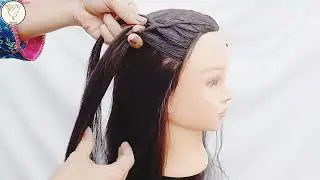 New gorgeous ponytail hairstyle | low ponytail hairstyle | school / college girls hairstyle 