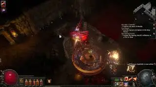 Path of Exile Defensive Focus Chieftain running T16 Vaal Temple Bosses.  Boss fights only.