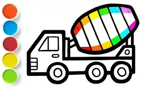 🚚🖍️Easy How to Draw Mixer Truck for Kids & Toddlers | Mixer truck drawing